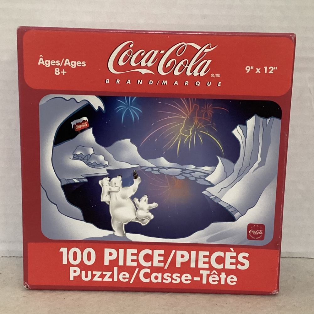 Coca Cola Puzzle 100 Piece Coke Polar Bear Fireworks Collectible Ages 8+